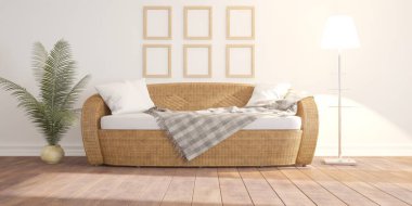 Modern iç tasarım. 3d illüstrasyon