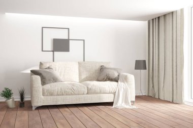 Modern iç tasarım. 3d illüstrasyon