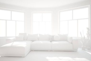 Modern iç tasarım. 3d illüstrasyon