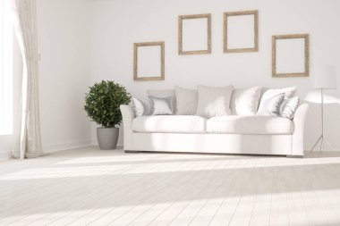 Modern iç tasarım. 3d illüstrasyon