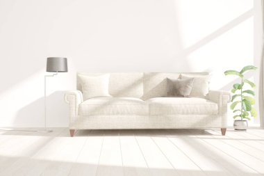 Modern iç tasarım. 3d illüstrasyon