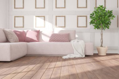 Modern iç tasarım. 3d illüstrasyon