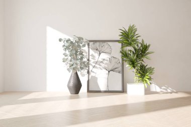 Modern iç tasarım. 3d illüstrasyon