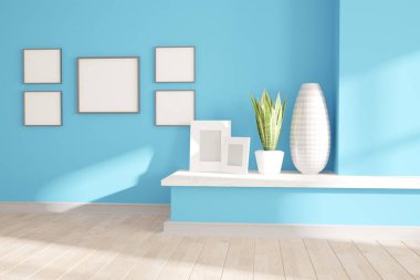 Modern iç tasarım. 3d illüstrasyon