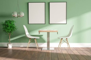 Modern iç tasarım. 3d illüstrasyon