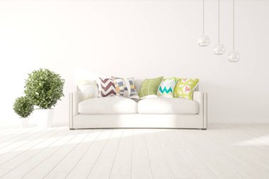 Modern iç tasarım. 3d illüstrasyon