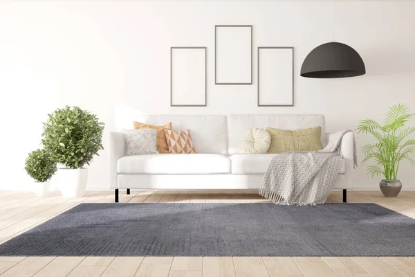 Modern iç tasarım. 3d illüstrasyon