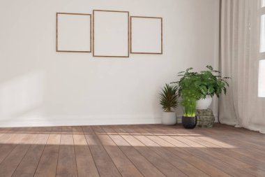 Modern iç tasarım. 3d illüstrasyon