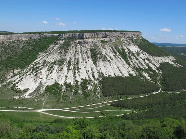 Panorama Pitorească Unei Văi Montane Unui Munte Masă Vârf Plat — Fotografie, imagine de stoc