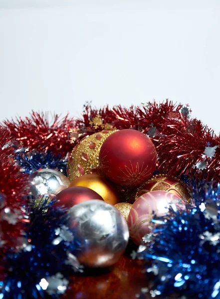 Kerstversiering Een Houten Tafel — Stockfoto