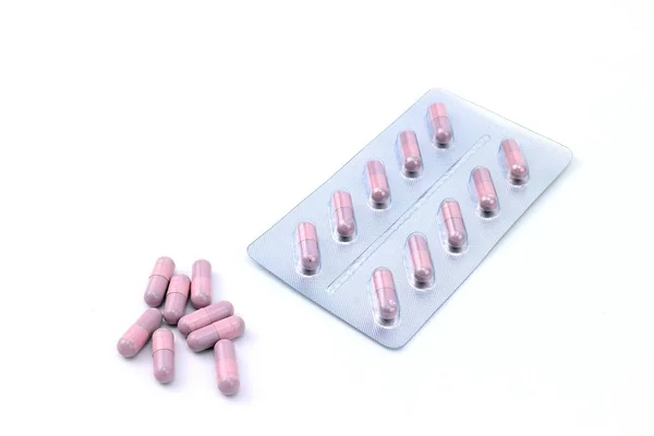 Lék Tablet Bílém Pozadí — Stock fotografie