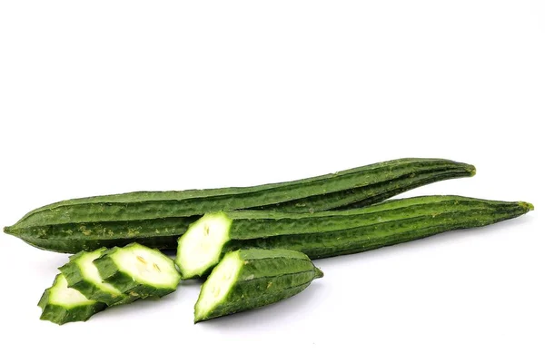 Verde Calabacín Vegetal Sobre Fondo Blanco — Foto de Stock