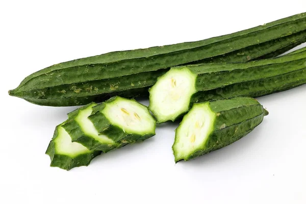 Groene Courgette Plantaardige Witte Achtergrond — Stockfoto