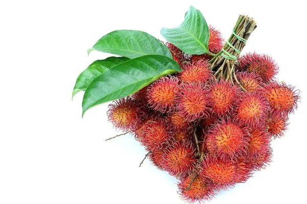 Rambutan Süße Frucht Auf Weißem Hintergrund — Stockfoto