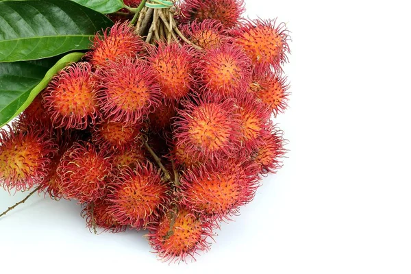 Rambutan Doce Fruta Fundo Branco — Fotografia de Stock