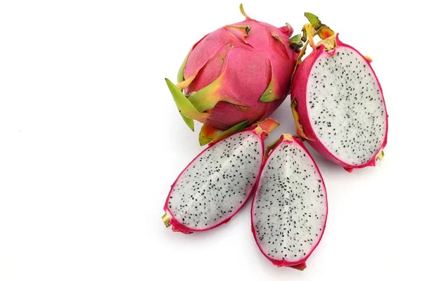 Dragon Fruit Λευκό Φόντο — Φωτογραφία Αρχείου