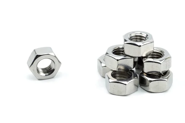 Stainless Steel Nut Mechanical Part — Stock Photo, Image