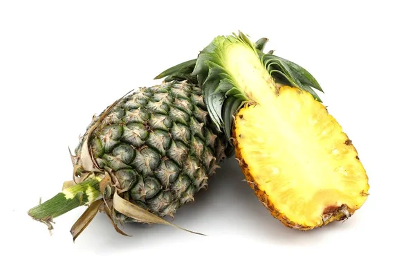 Ananas Frukt Skiva Vit Bakgrund — Stockfoto