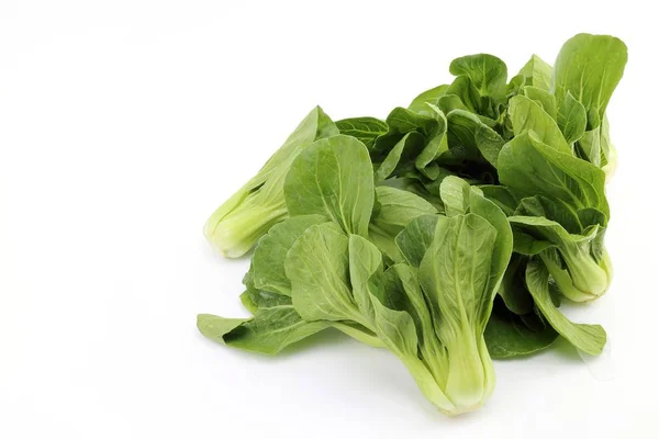 Grüner Kantonesischer Salat Auf Weißem Hintergrund — Stockfoto