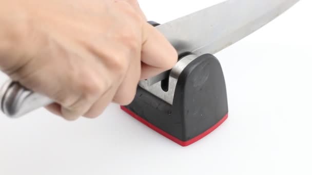 Knife Grinding Equipment Kitchen — Stock Video
