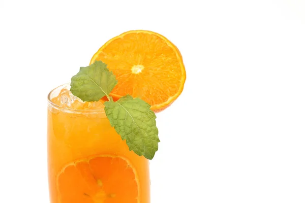 Свіжий Апельсиновий Сік Прохолодний Напій Ята — стокове фото