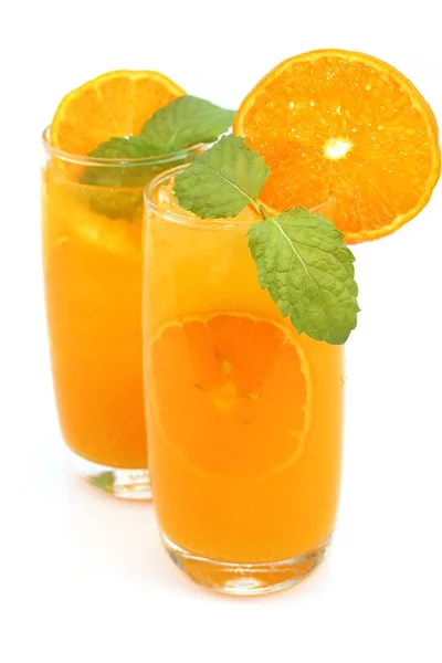 Fresh Orange Juice Ice Cool Drink Mint — Stock Photo, Image