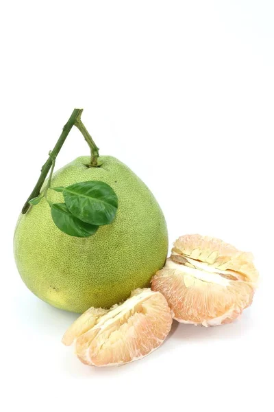 Sweet Pomelo Frukt Vit Bakgrund — Stockfoto