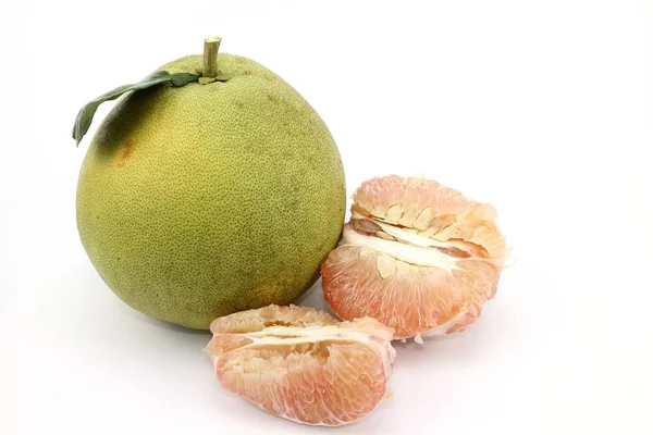 Sweet Pomelo Frukt Vit Bakgrund — Stockfoto