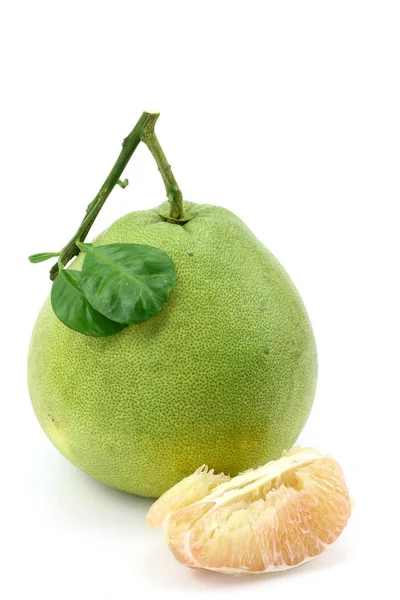 Sweet Pomelo Frukt Vit Bakgrund — Stockfoto