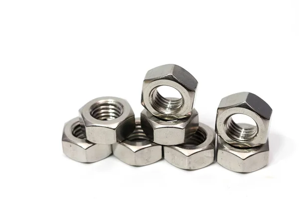 Steel Nut Industrial Assembly Work Isolated White Background Royalty Free Stock Photos