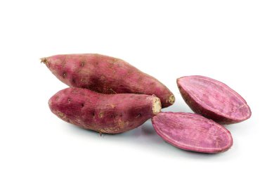 Beyaz arka plan üzerinde taze garnet yam