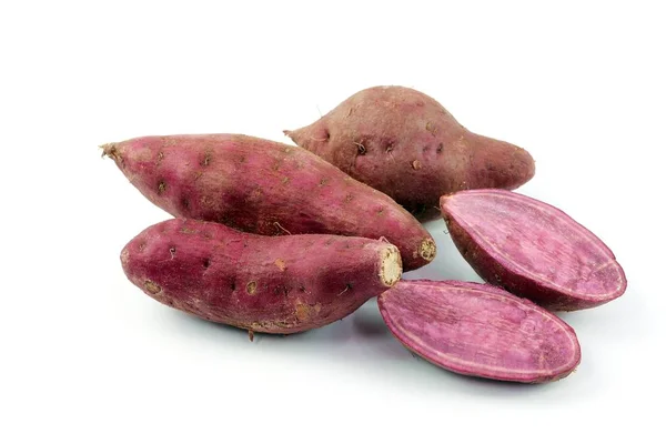 Verse Garnet Yam Witte Achtergrond — Stockfoto