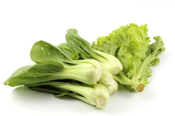 Grünes Frisches Gemüse Auf Weißem Hintergrund — Stockfoto