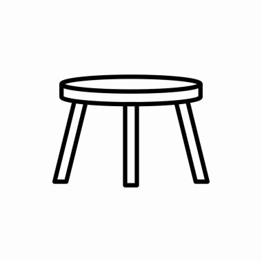 Sırtsız tabure simgesi. Sırtsız tabure çizimi. Web ve mobil için sembol