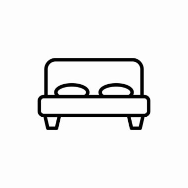 Yatak ikonu. Yatak vektörü çizimi. Web ve mobil için sembol