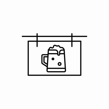 Bira reklam panosu ikonu. Bira billboard vektör illüstrasyonu. Web ve mobil için sembol