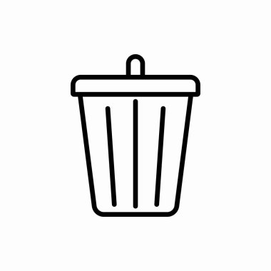 Ana hatlı bin simgesi. Çöp kutusu çizimi. Web ve mobil için sembol