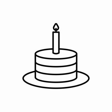 Doğum günü pastası ikonu. Doğum günü pastası illüstrasyonu. Web ve mobil için sembol