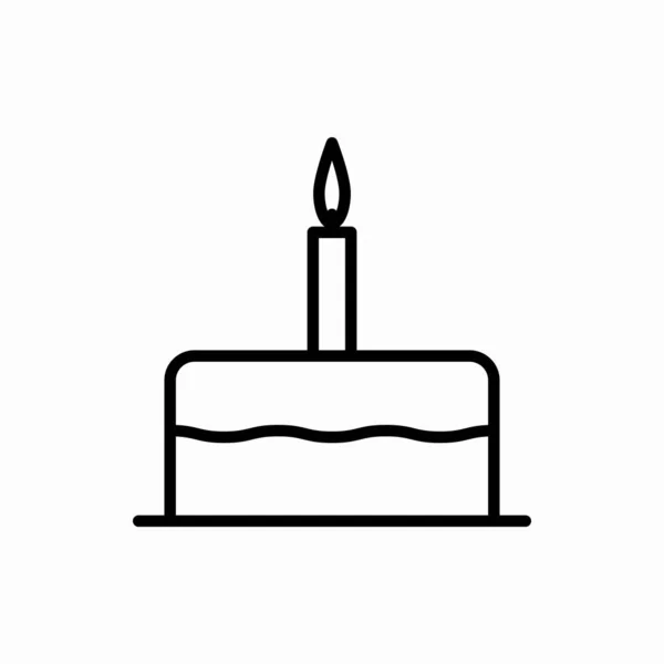 Outline Birthday Cake Icon Birthday Cake Vector Illustration Symbol Web — Stock Vector