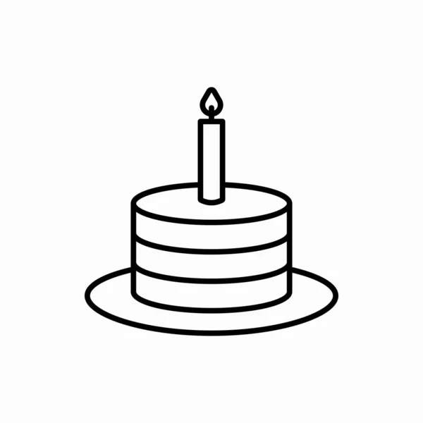 Esboço Bolo Aniversário Icon Birthday Bolo Vetor Ilustração Símbolo Para — Vetor de Stock