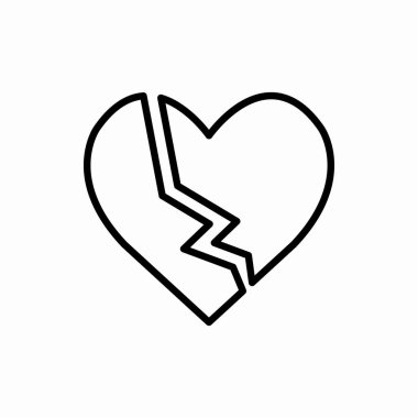 Kırık kalp ikonu. Kırık kalp vektörü çizimi. Web ve mobil için sembol