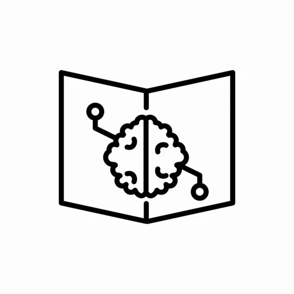 Esquema Libro Con Iconos Cerebrales Libro Con Ilustración Vectores Cerebrales — Archivo Imágenes Vectoriales