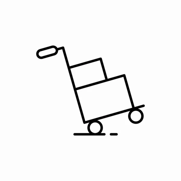 Umriss Box Trolley Icon Box Trolley Vektor Illustration Symbol Für — Stockvektor