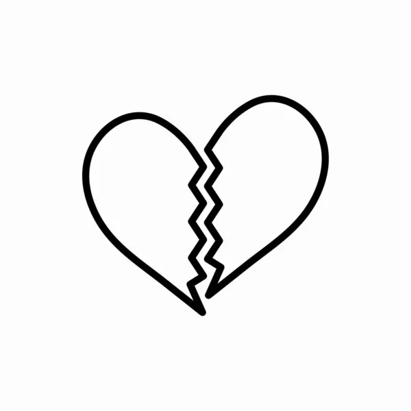 Outline Broken Heart Icon Broken Heart Vector Illustration Symbol Web — Stock Vector