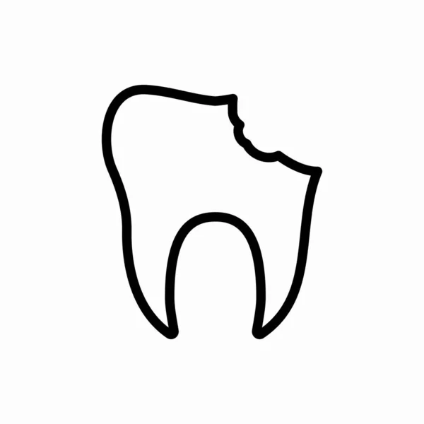 Delinear Dente Quebrado Icon Broken Dente Vetor Ilustração Símbolo Para —  Vetores de Stock