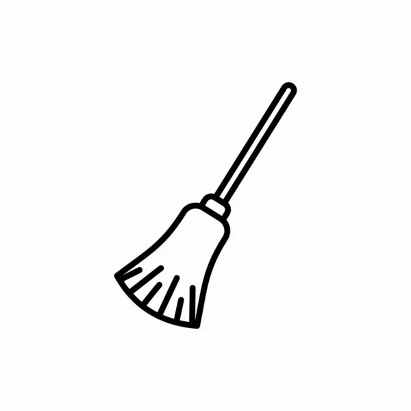 Schets Bezem Icon Broom Vector Illustratie Symbool Voor Web Mobiel — Stockvector