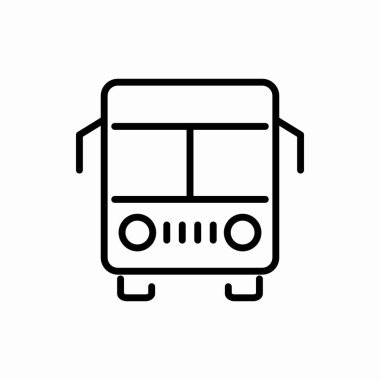 Ana hatlı otobüs simgesi. Otobüs vektör illüstrasyonu. Web ve mobil için sembol