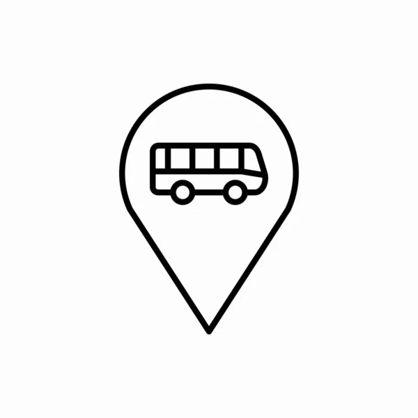 Delinear Localização Barramento Icon Bus Localização Vetor Ilustração Símbolo Para — Vetor de Stock
