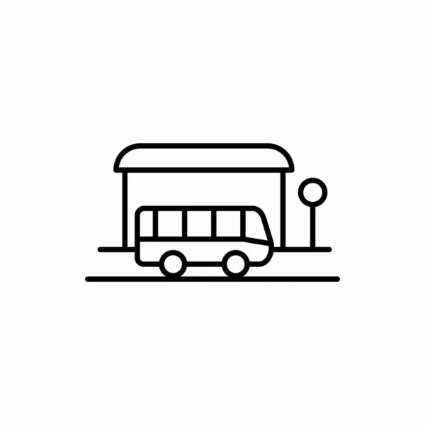 Esboço Paragem Autocarro Icon Bus Parar Ilustração Vetorial Símbolo Para — Vetor de Stock