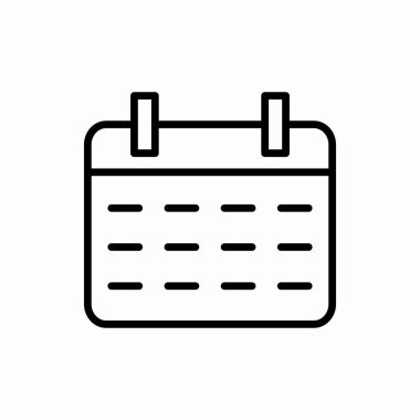 Taslak takvim simgesi. Takvim vektör illüstrasyonu. Web ve mobil için sembol